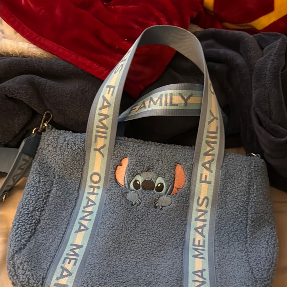 Blue Stitch Fleece Tote Bag